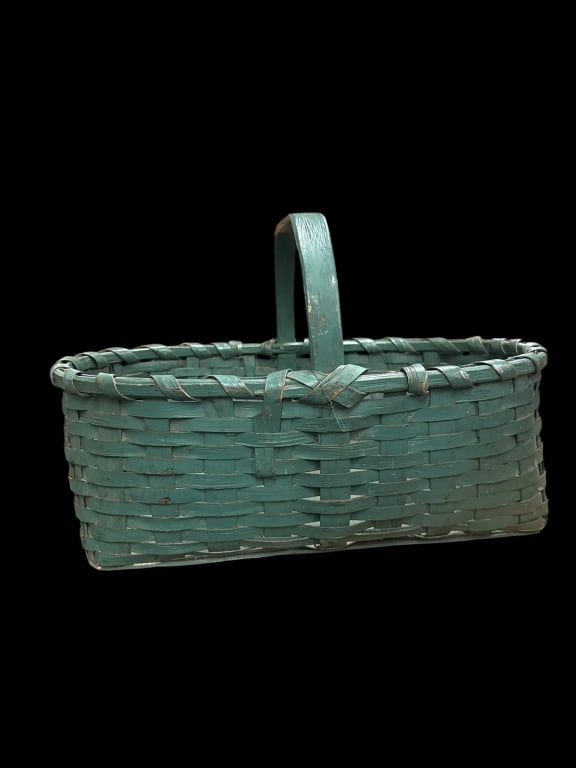 Early Split Oak Gathering Basket in Original Paint (1 of 5)