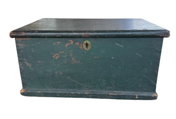 Antique 19th C. Green Painted Document Box (1 of 4)