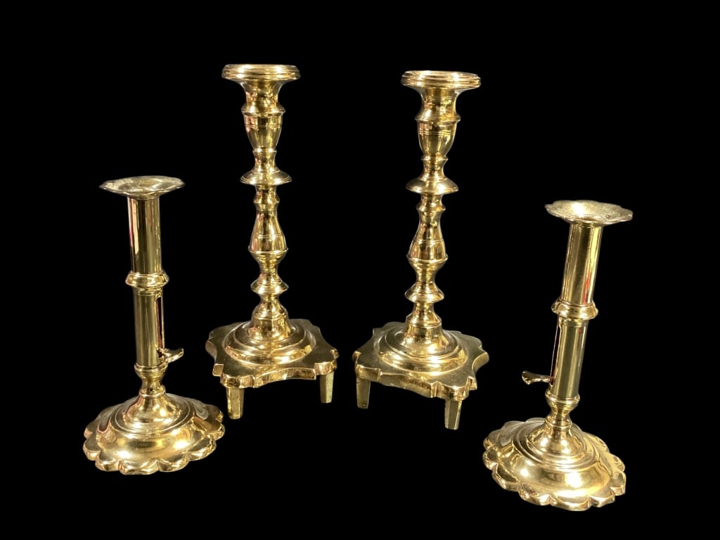 Two Pair Brass Candlesticks (1 of 6)