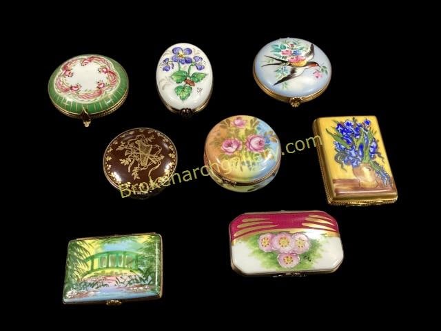 Eight Limoges Trinket Boxes (1 of 6)