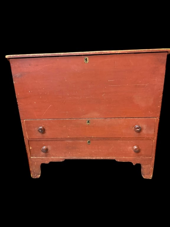 White Pine Mule Chest In Original Paint (1 of 6)