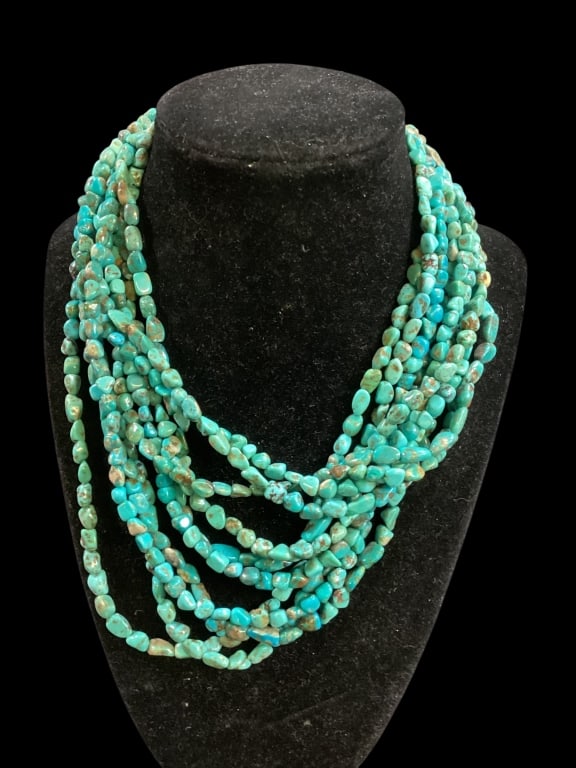Turquoise Multi Strand Necklace (1 of 4)