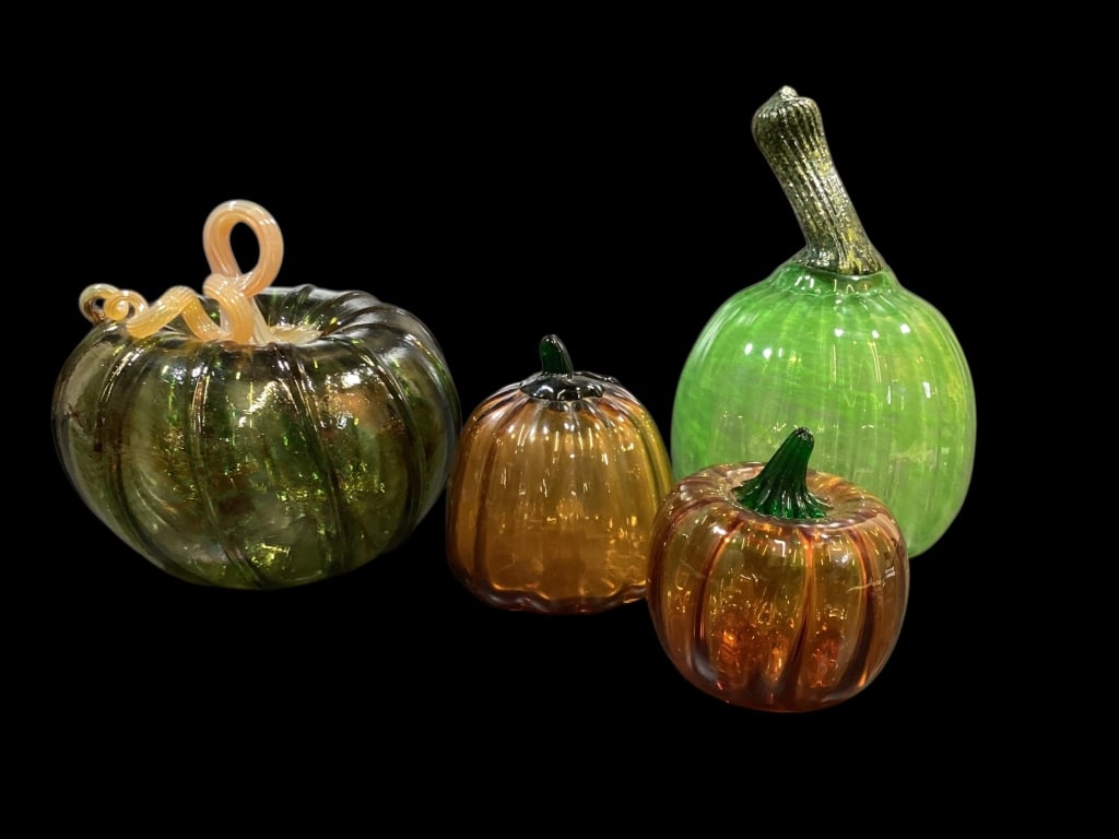 Four Art Glass Pumpkins (1 of 8)