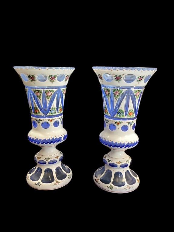 Pair Bohemian Mantle Vases (1 of 4)