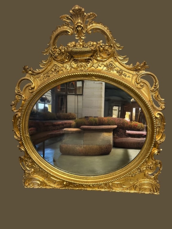 Large 19th Century Rococo Revival Giltwood Mirror (1 of 5)