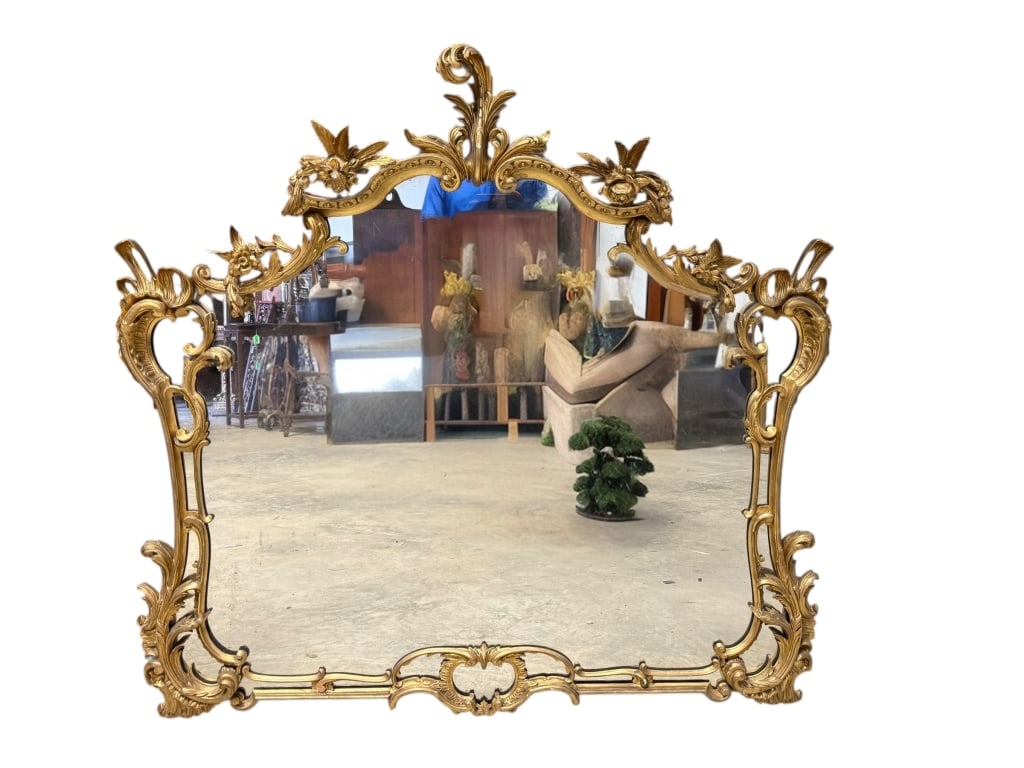 Large 19th Century Rococo Revival Giltwood Mirror (1 of 4)