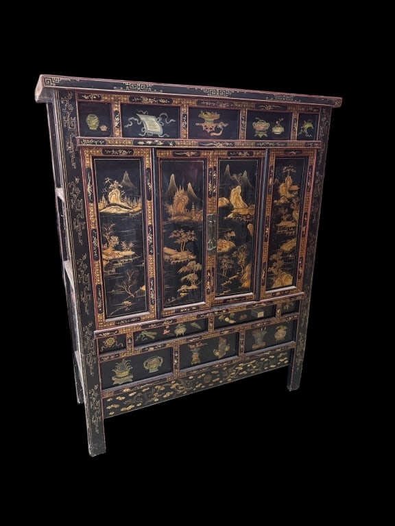Chinese Lacquered Cabinet (1 of 4)