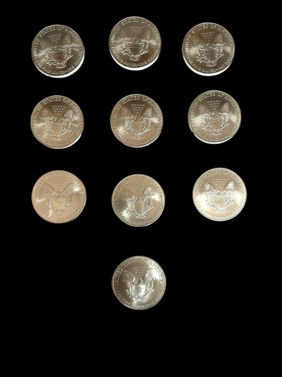 10, 1 oz Silver American Eagle 2001 (1 of 4)