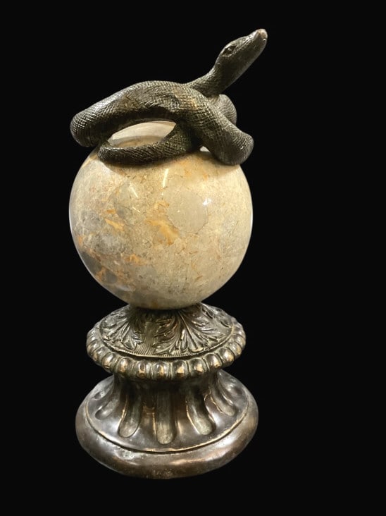 Bronze and Stone Snake Sculpture (1 of 4)