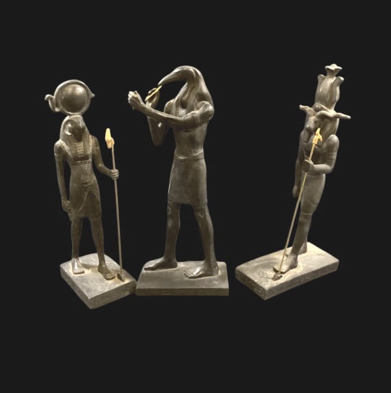 Three Egyptian Carved Figures (1 of 9)