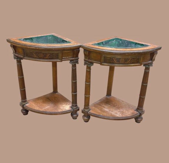 Pair of Antique Corner Planters (1 of 5)