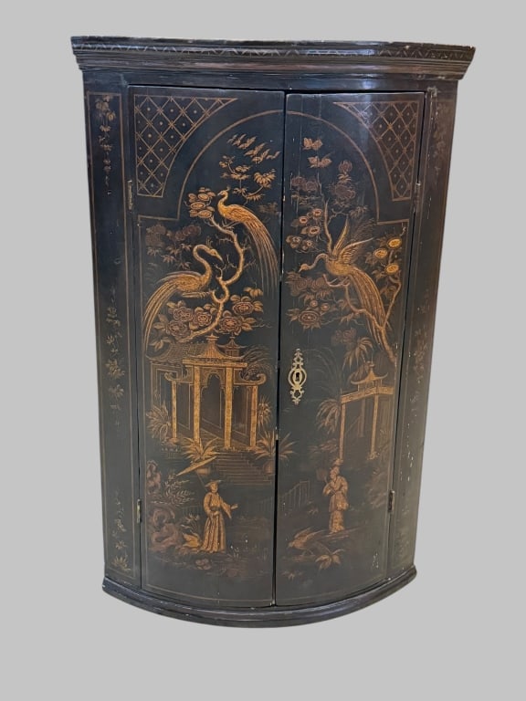 Antique Chinoiserie Hanging Corner Cabinet (1 of 4)