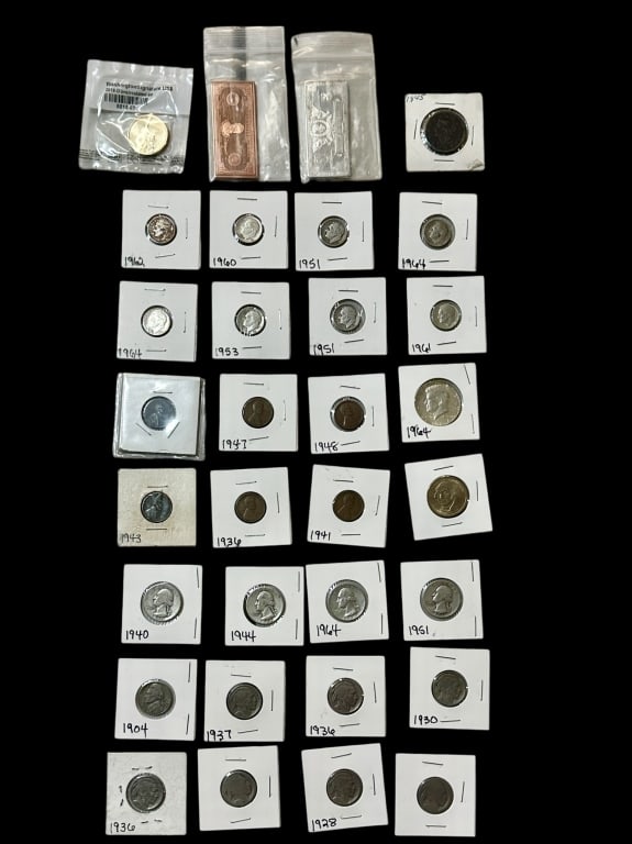 Mixed Group Us Coinage and Bars (1 of 10)