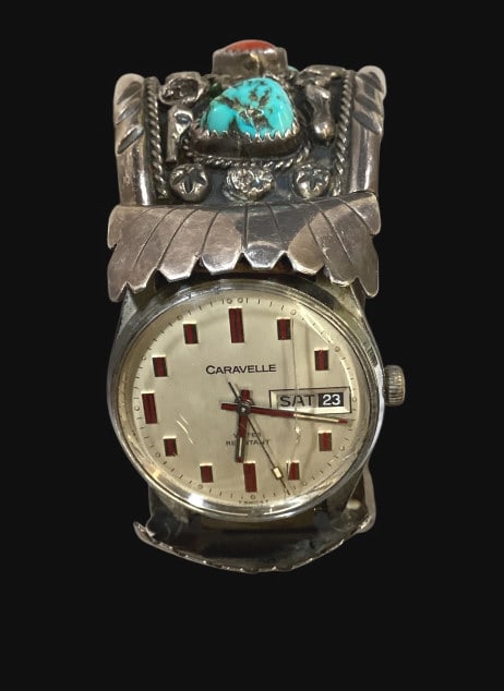Sterling Turquoise Cuff Watch Band (1 of 7)