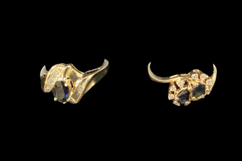 Two 14 K Gold and Sapphire Rings (1 of 7)