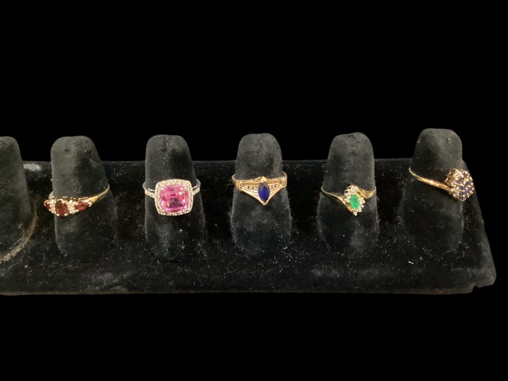 Five 10 K Gold and Gemstone Rings (1 of 3)