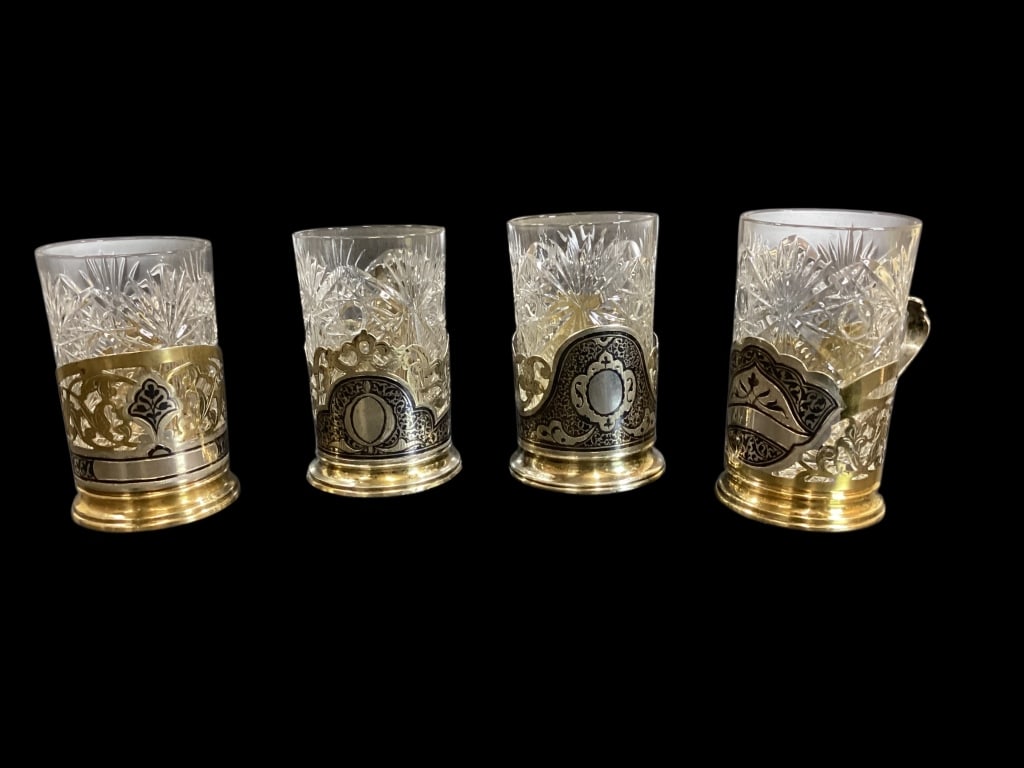 Set Russian Silver Tea Glasses (1 of 5)