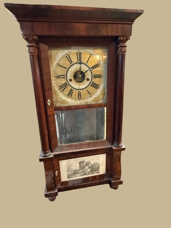 American Mahogany Shelf Clock by Davis & Barber (1 of 4)