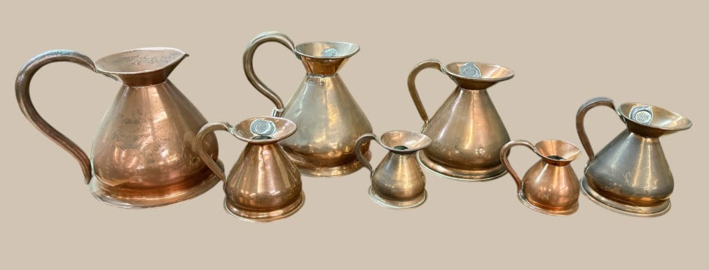 A Graduated Set of English Copper Liquid Measures (1 of 5)