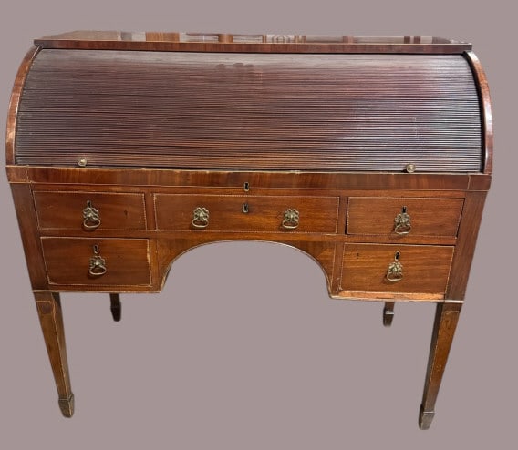 George III Mahogany Tambour-Front Writing Desk (1 of 6)