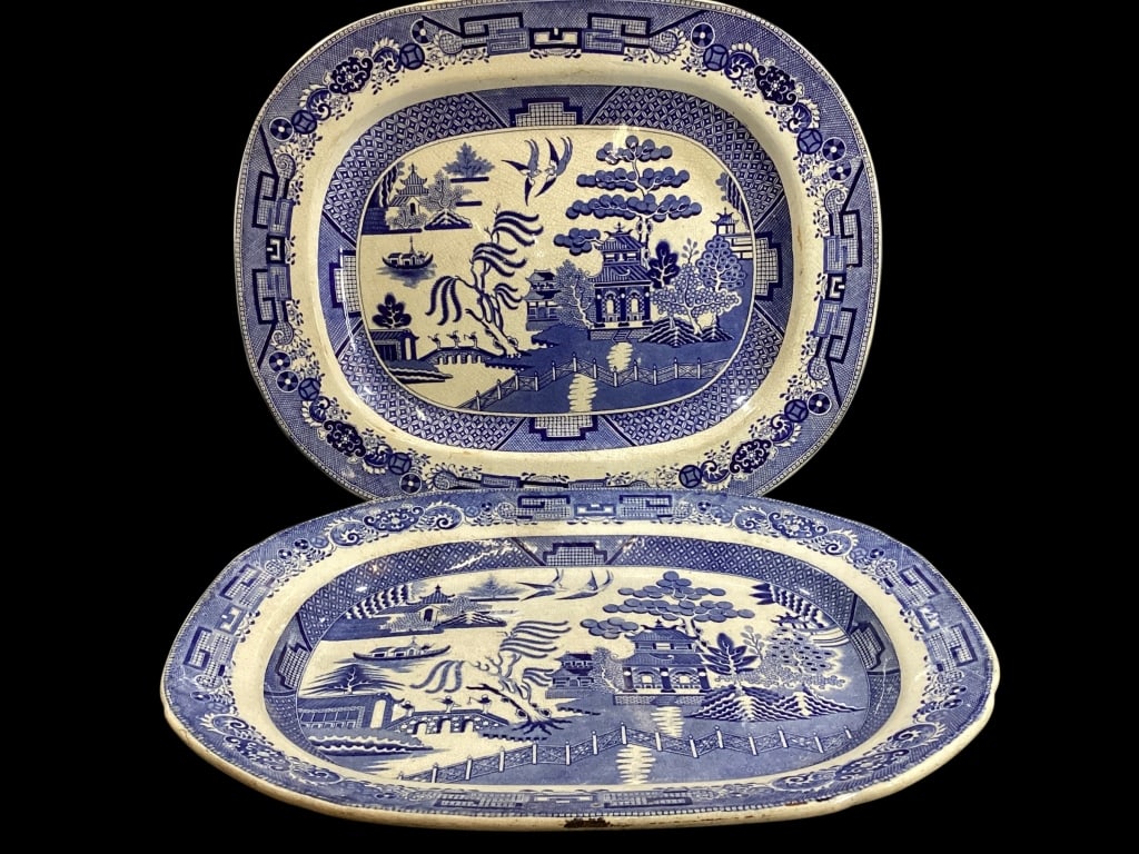 Two Blue Willow Ironstone Platters (1 of 6)