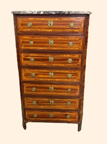 French Louis XVI Style Marble-Top lingerie Cabinet (1 of 4)