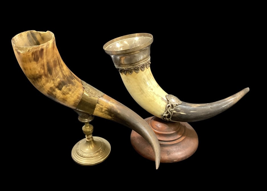 Two German Mounted Drinking Horns (1 of 6)
