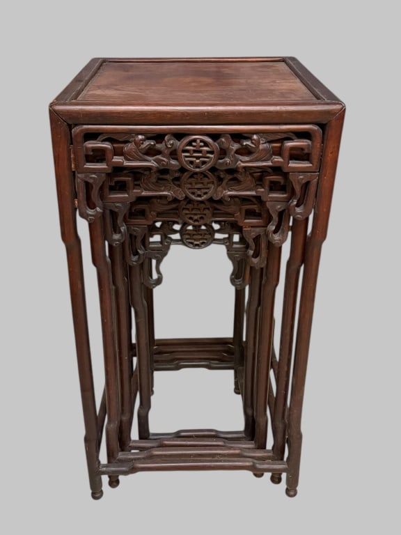 Set of 4 Chinese Rosewood Stands (1 of 7)
