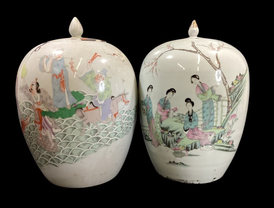 Near Pair Chinese Porcelain Ginger Jars (1 of 7)