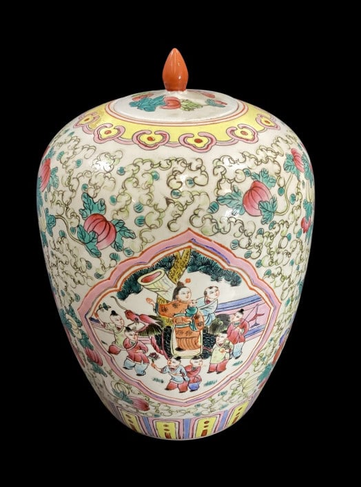 Famille Porcelain Temple Jar (1 of 4)