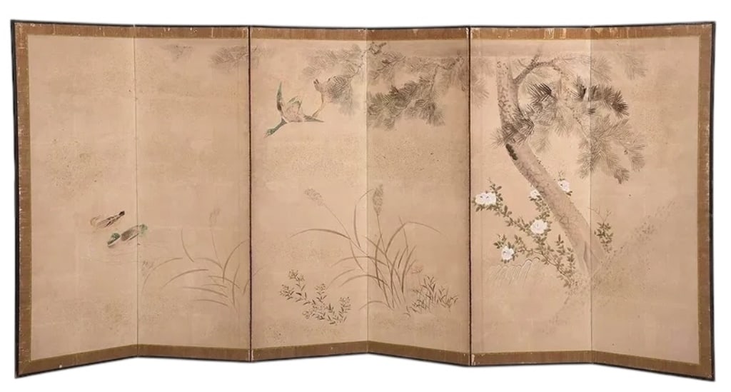 Japanese Painted Folding Room Screen (1 of 8)
