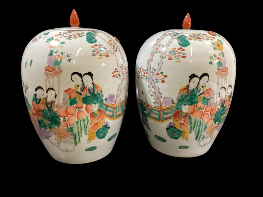 Famille Porcelain Temple Jars (1 of 5)