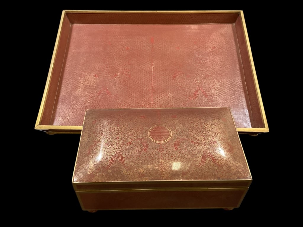 Chinese Cloisonne Tray and Box (1 of 7)