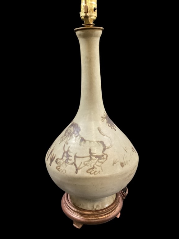 Archaic Asian Vase Lamp (1 of 4)