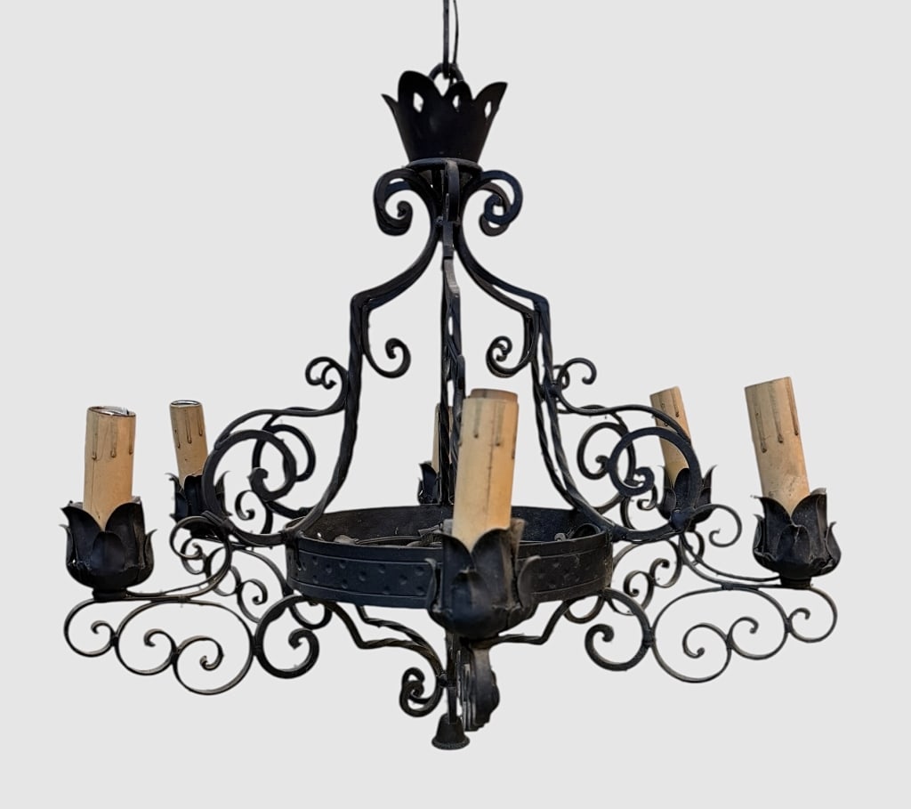 Gothic Revival Wrought Iron Chandelier (1 of 4)