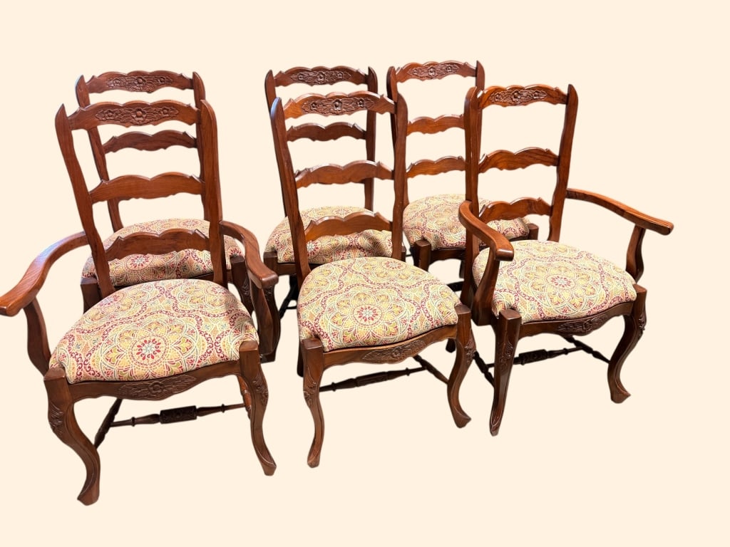 Set of 6 French Provincial Style Dining Chairs (1 of 3)