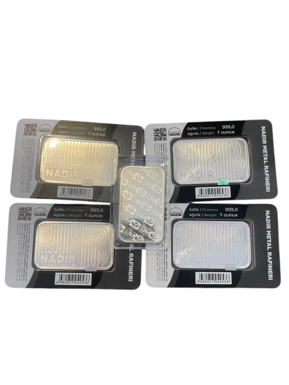 Five 1oz Silver bars - 4