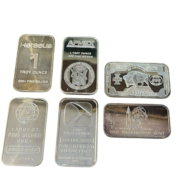 Six 1oz Silver Bars (1 of 2)