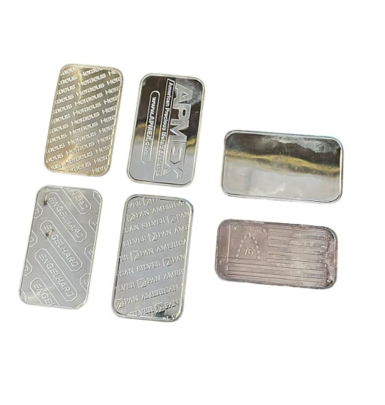 Six 1oz Silver Bars - 2