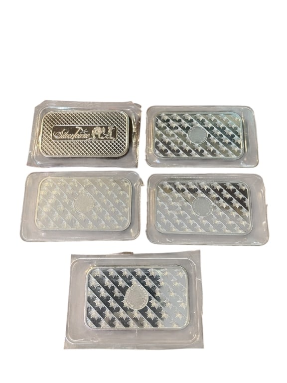 Five 1oz Silver Bars - 4