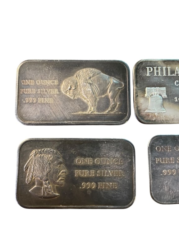 Five 1oz Silver Bars - 2