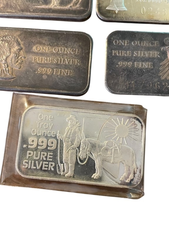 Five 1oz Silver Bars - 4