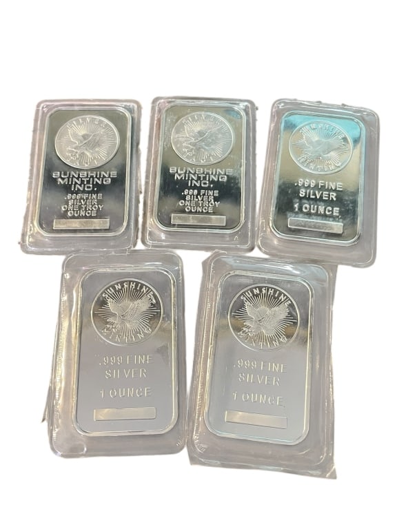 Five 1oz Silver Bars (1 of 4)