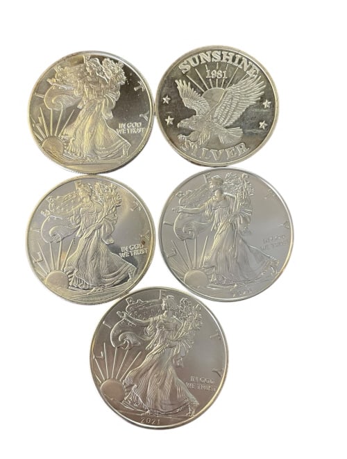 Group of Five Silver Coins (1 of 2)