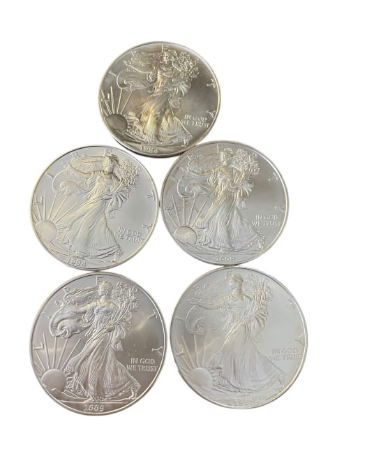 Group of Five Silver Coins (1 of 2)
