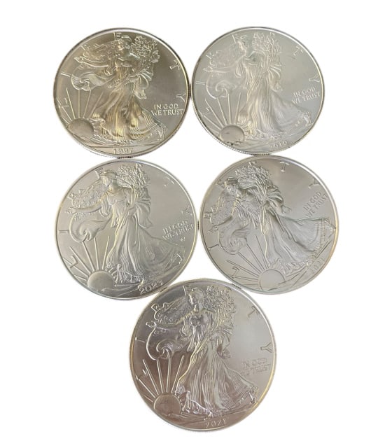 Group of Five Silver Coins (1 of 2)