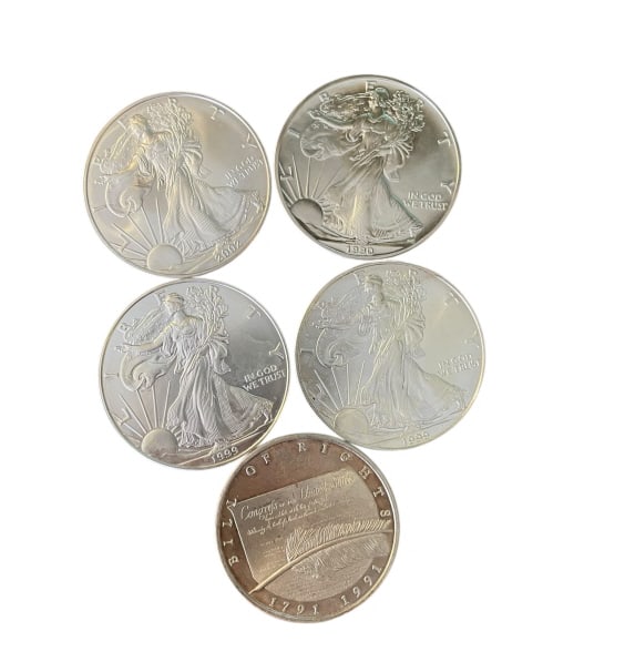 Group of Five Silver Coins (1 of 2)