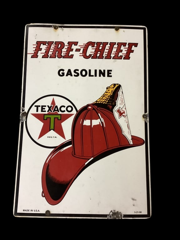 Texaco Fire Chief Porcelain Sign (1 of 5)