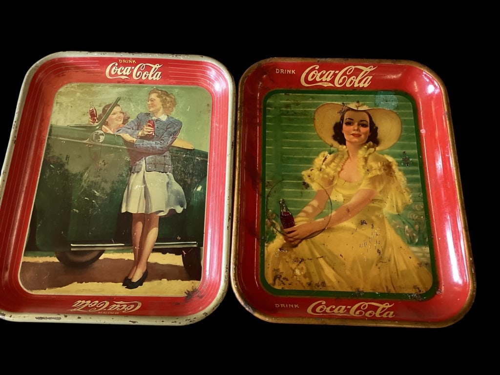 Two Vintage Coca Cola Advertising Trays (1 of 4)