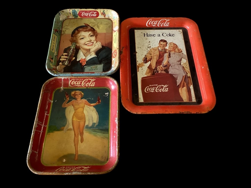 Three Coca Cola Advertising Serving Trays (1 of 5)